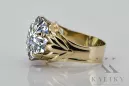 Vintage Schmuck Ring Zircon 8K Gelbgold vrc029x-zi Art Deco UdSSR -Schmuck, russischer Art-Déco-Stil